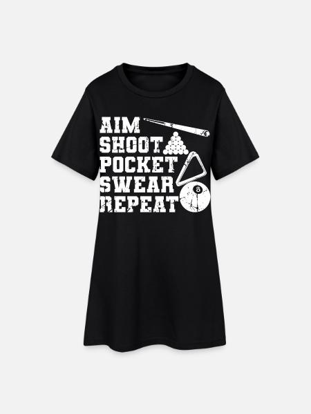 Witziger Billard Spruch - Frauen T-Shirt-Kleid - Schwarz