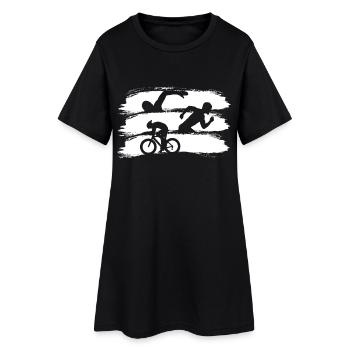 Course de triathlon - Robe T-shirt Femme - noir - Devant