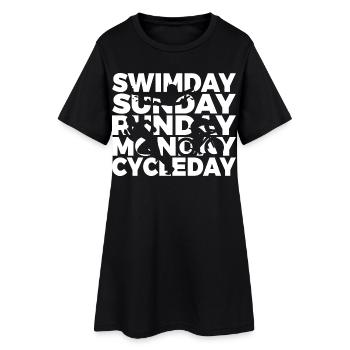 Triathlon en semaine - Robe T-shirt Femme - noir - Devant