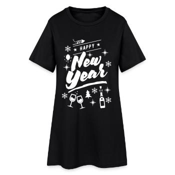 Bonne année, Bonne année, Nouvelle année, Nouvelle année, Nouvel An - Robe T-shirt Femme - noir - Devant