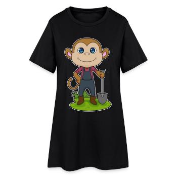 Ferme de la pelle Monkey Farmer - Robe T-shirt Femme - noir - Devant