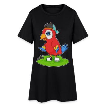 École de casquette étudiante Parrot - Robe T-shirt Femme - noir - Devant
