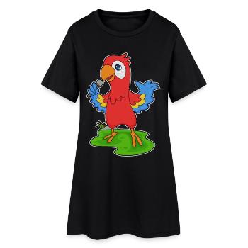 Parrot Singer Microphone Chant - Robe T-shirt Femme - noir - Devant