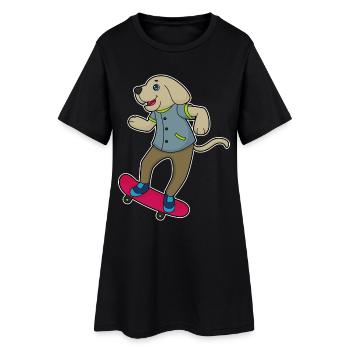 Dog Skater Skateboard - Robe T-shirt Femme - noir - Devant
