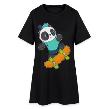 Panda Skater Skateboard - Robe T-shirt Femme - noir - Devant