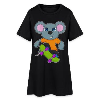 Mouse Skater Skateboard - Robe T-shirt Femme - noir - Devant