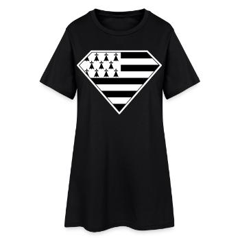 Super Gwenn Ha Du Breizh Cadeau de Bretagne - Robe T-shirt Femme - noir - Devant