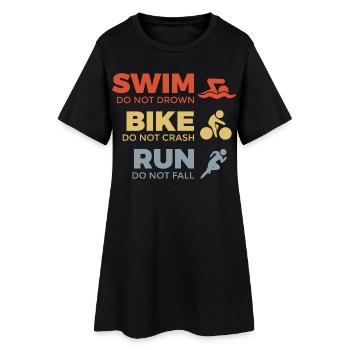 Motivierender Triathlet Spruch - Frauen T-Shirt-Kleid - Schwarz - Vorne