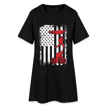 Triathlète patriotique - Robe T-shirt Femme - noir - Devant