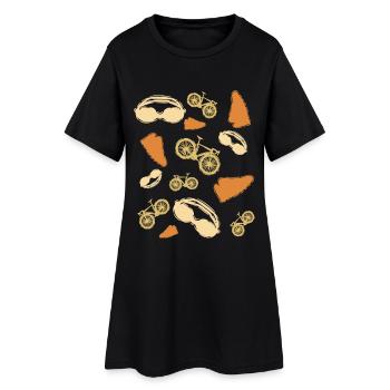 Graphiques de triathlon - Robe T-shirt Femme - noir - Devant