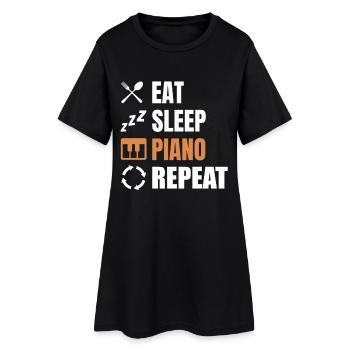 Routine de pianiste - Robe T-shirt Femme - noir - Devant