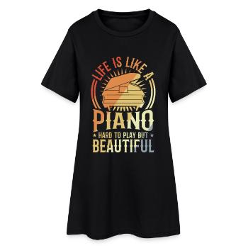Amateur de piano disant - Robe T-shirt Femme - noir - Devant