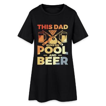 Lustiger Billard Vater - Frauen T-Shirt-Kleid - Schwarz - Vorne