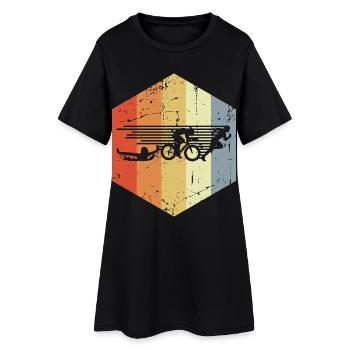 Triathlon Rétro Vintage - Robe T-shirt Femme - noir - Devant