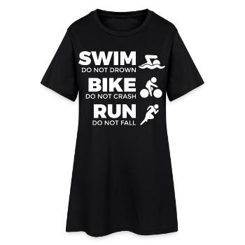Motivation für Triathleten - Frauen T-Shirt-Kleid - Schwarz - Vorne