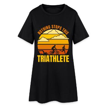 Motiver le dicton du triathlète - Robe T-shirt Femme - noir - Devant