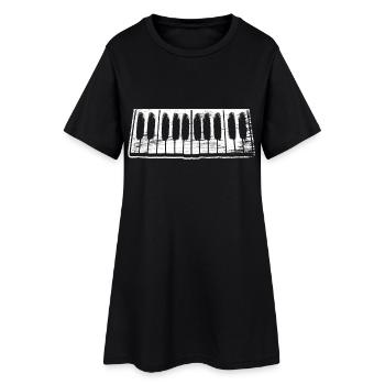 Clavier de piano - Robe T-shirt Femme - noir - Devant