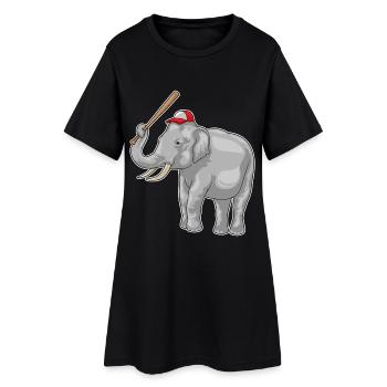 Battoir de baseball Elephant - Robe T-shirt Femme - noir - Devant