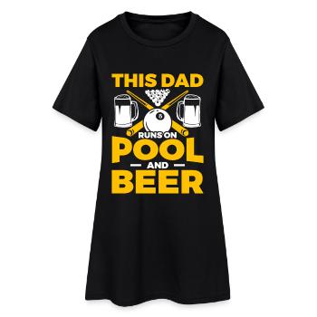 Billard Papa - Frauen T-Shirt-Kleid - Schwarz - Vorne