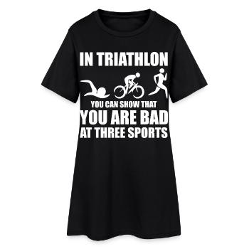 Drôle de dicton de triathlète - Robe T-shirt Femme - noir - Devant
