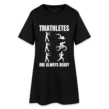 Blague de triathlète - Robe T-shirt Femme - noir - Devant
