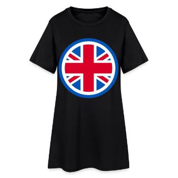 Royaume-Uni - Union Jack - Robe T-shirt Femme - noir - Devant