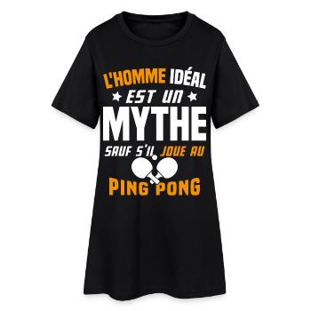 L'homme idéal est un mythe - Cadeau Ping pong - Robe T-shirt Femme - noir - Devant