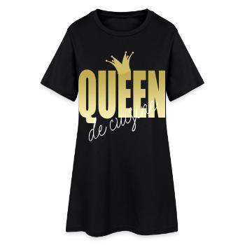 Königin der Küche - goldene Krone - Frauen T-Shirt-Kleid - Schwarz - Vorne