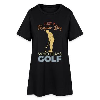 Garçon de golf - Robe T-shirt Femme - noir - Devant