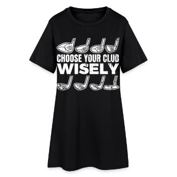 Wähle deinen Golfschläger - Frauen T-Shirt-Kleid - Schwarz - Vorne