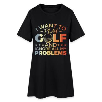 Drôle de dicton de golf - Robe T-shirt Femme - noir - Devant