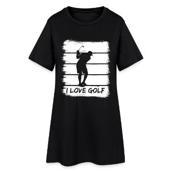 Ich liebe Golf - Frauen T-Shirt-Kleid - Schwarz - Vorne
