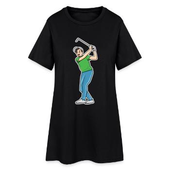 Golf Cartoon - Frauen T-Shirt-Kleid - Schwarz - Vorne