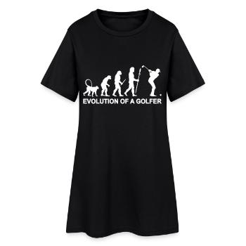 Evolution eines Golfers - Frauen T-Shirt-Kleid - Schwarz - Vorne