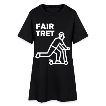 FAIR TRET Roller - Frauen T-Shirt-Kleid - Schwarz - Vorne