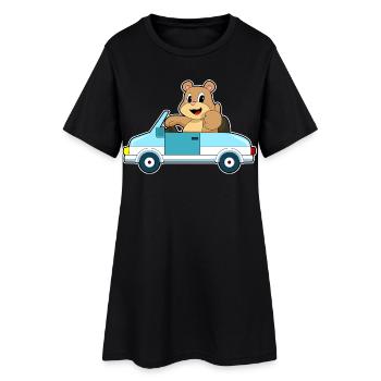 Voiture d’ours - Robe T-shirt Femme - noir - Devant