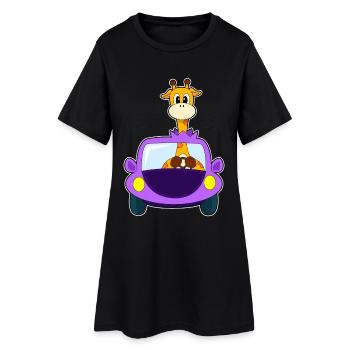 Voiture girafe - Robe T-shirt Femme - noir - Devant