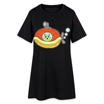 Schildkröte U-Boot - Frauen T-Shirt-Kleid - Schwarz - Vorne