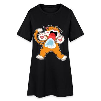 Funny Tiger - Women’s T-Shirt Dress - black - Front