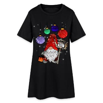 Gamer Elves Christmas Gnome - Women’s T-Shirt Dress - black - Front