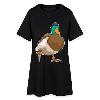 Canard Pirate Jambe de bois - Robe T-shirt Femme - noir - Devant