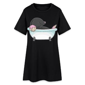 Mole Bathing Bathtub - Women’s T-Shirt Dress - black - Front