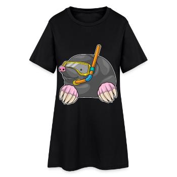 Plongée en snorkeling avec plongeur de taupe - Robe T-shirt Femme - noir - Devant