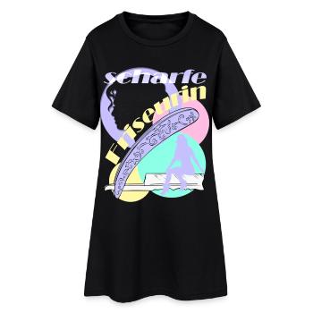 scharfe Friseurin Frisöse Friseur Frau Kopf Berufe - Frauen T-Shirt-Kleid - Schwarz - Vorne