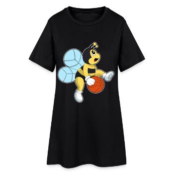 Biene Basketballspieler Basketball - Frauen T-Shirt-Kleid - Schwarz - Vorne