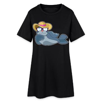 Lunettes de soleil Seal - Robe T-shirt Femme - noir - Devant