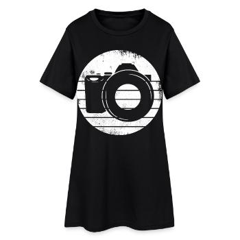Appareil photo - Robe T-shirt Femme - noir - Devant
