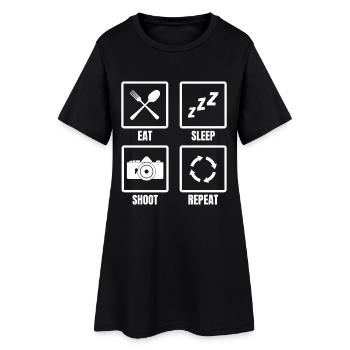 Routine de photographe amusante - Robe T-shirt Femme - noir - Devant