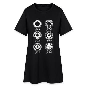 Ouvertures de caméra - Robe T-shirt Femme - noir - Devant