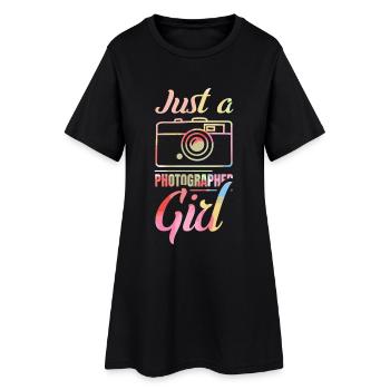Nur eine Fotografin - Frauen T-Shirt-Kleid - Schwarz - Vorne